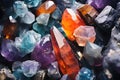 Colorful geodes inside crystal rock Royalty Free Stock Photo