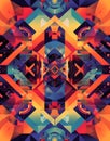 Colorful Geometric Abstract Art with Symmetrical Patterns