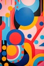 Colorful geometric abstraction for modern wall decoration