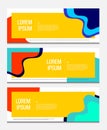 Colorful geometric banner. Fluid shapes composition. Modern vector template.