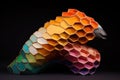 colorful geometric beehive-shaped sculptures