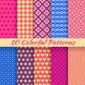 Colorful geometric bright seamless patterns