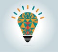 Colorful geometric bulb vector, light bulb and creative illustrations icon creative concept. Vector concept - creativity and idea. Royalty Free Stock Photo