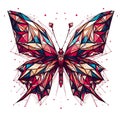 Colorful geometric butterfly with vibrant palette