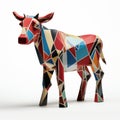 Colorful Geometric Cow Sculpture Inspired By Picasso\'s Printmaking