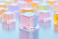 Colorful Geometric Cubes: Abstract 3D Render Background Design Royalty Free Stock Photo