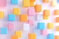 Colorful Geometric Cubes: Abstract 3D Render Background Design Royalty Free Stock Photo