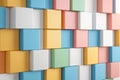 Colorful Geometric Cubes: Abstract 3D Render Background Design Royalty Free Stock Photo