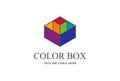 Colorful Geometric Cubic Cube Box for Kids Toys Package or Storage Logo Design Vector Royalty Free Stock Photo