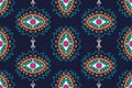 Colorful geometric ethnic pattern seamless design for wallpaper, background, fabric, curtain, carpet, clothing, batik, wrapping. Royalty Free Stock Photo