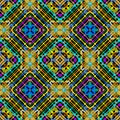 Colorful geometric ethnic style vector seamless pattern. Floral tribal background. Ornamental repeat striped backdrop Royalty Free Stock Photo