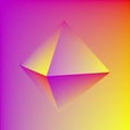 Colorful geometric figure octahedron on colorful background. Platonic body. 3d illustration