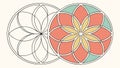 Colorful Geometric Floral Harmony, vector design Generative AI Royalty Free Stock Photo