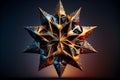 Colorful geometric fractal star created with generative AI technology