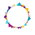 Colorful Geometric Frame With Sharp Shapes Creating A Dynamic Abstract Border. Royalty Free Stock Photo