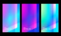 Colorful geometric gradient backdrop. Vivid background with light reflex and shine. Strips isolated in circle shape. Aurora effect