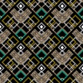 Colorful geometric greek vector seamless pattern. Modern abstrac