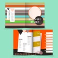 Colorful geometric half-fold brochure design