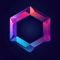 Colorful Geometric Hexagonal Shape with Gradient Lighting Effects Royalty Free Stock Photo