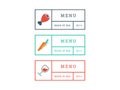 Colorful geometric hipster style restaurant menu badge sign vector graphic template isolated on white background