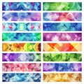 Colorful geometric low poly abstract banners in a grid layout Royalty Free Stock Photo