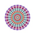 Colorful Geometric Mandala Vector: Vibrant Circular Mosaic Pattern with Diamond Shapes Royalty Free Stock Photo