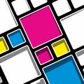 Colorful geometric modern Mondrian style background