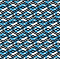 Colorful geometric overlay seamless pattern, symmetric endless v