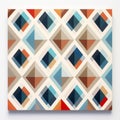 Colorful Geometric Painting With Repetitive Style And Faceted Shapes