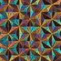 Tessellated mosaic effect with each triangle showing intricate Royalty Free Stock Photo