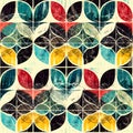 A colorful geometric pattern featuring overlapping shapes in a modern design. Royalty Free Stock Photo