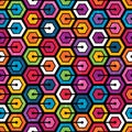 Colorful geometric pattern with hexagons