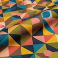 A colorful geometric pattern with intersecting triangles, circles, Royalty Free Stock Photo