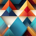 Colorful geometric pattern with layered triangles and bold shadows (tiled) Royalty Free Stock Photo