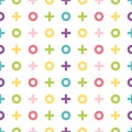 Colorful geometric pattern of noughts and crosses. Geometric sea