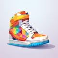 Colorful Geometric Patterned Sneakers: Hip-hop Style With Rainbowcore Vibes