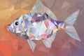 Colorful Geometric Polygon Fish on Abstract Background Royalty Free Stock Photo