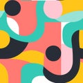 Colorful Geometric Pop Art Pattern With Playful Typography