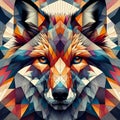Colorful geometric representation of wolfs face Royalty Free Stock Photo