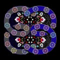 colorful geometric scarf design with ottoman pattern