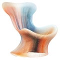 Colorful Geometric Sculpture Chair: Algorithmic Art On White Background Royalty Free Stock Photo