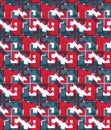 Colorful geometric seamless layered composition created with arr