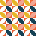 Colorful geometric seamless pattern. Mid century style.