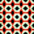 Colorful geometric seamless pattern in retro style grunge effect Royalty Free Stock Photo