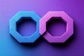 Colorful geometric shapes in blue and purple arranged creatively on a vibrant background Royalty Free Stock Photo