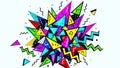 Colorful Geometric Shapes Exploding in Dynamic Design Royalty Free Stock Photo