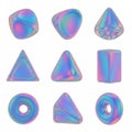 Colorful geometric shapes in iridescent display Royalty Free Stock Photo