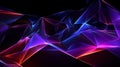 Colorful geometric shapes and lines dance on black background generative ai