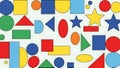 Colorful Geometric Shapes Pattern Circles, Squares, Triangles Royalty Free Stock Photo
