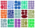 Colorful geometric shapes pattern in a grid of varied ellipses and circles. Royalty Free Stock Photo